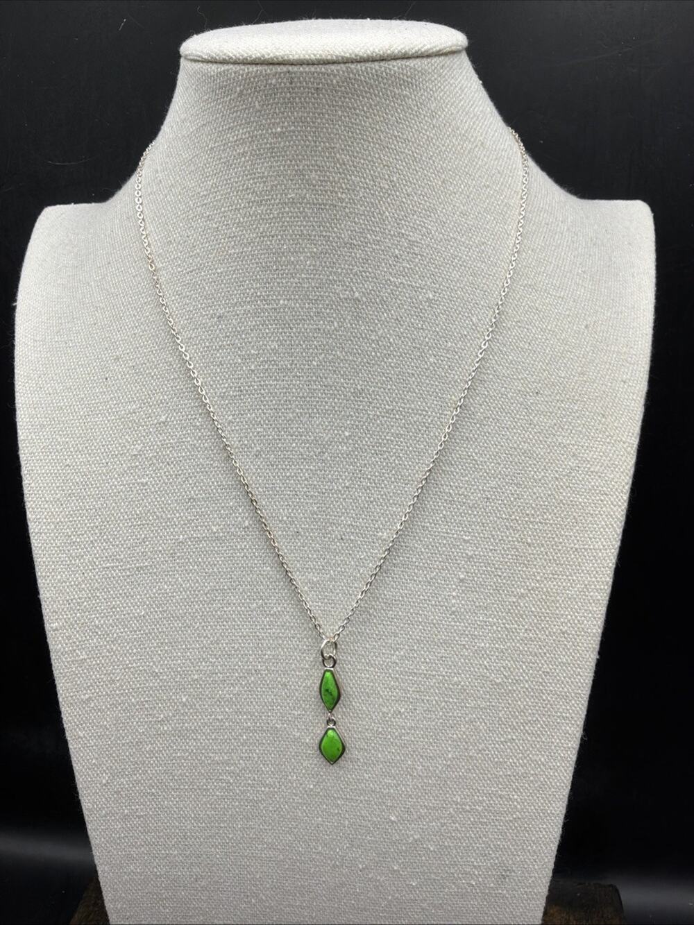 Barse Malta Duo Necklace- Lime Turquoise- Silver- NWT